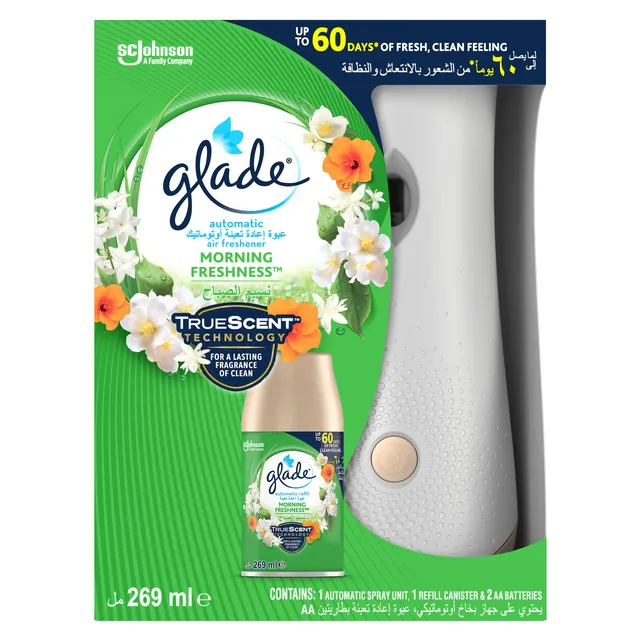 Glade Automatic Spray Holder & Morning Freshness Refill Starter Kit, 269ml