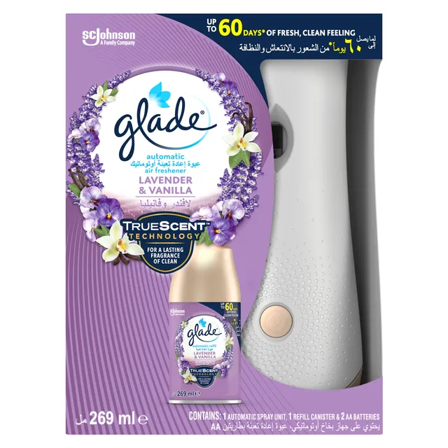 Glade Automatic Spray Holder & Lavender & Vanilla Refill Starter Kit 269ml