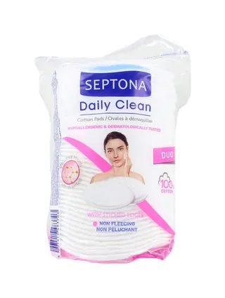 Septona Oval Duo Cotton Pads, 40 Piecs