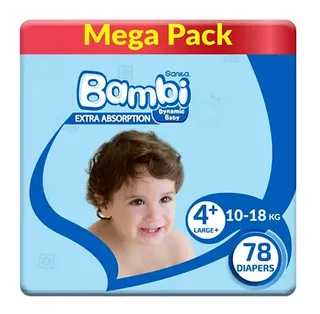 SANITA BAMBI BABY DIAPERS LARGE+ MEGA BV 78  PCS