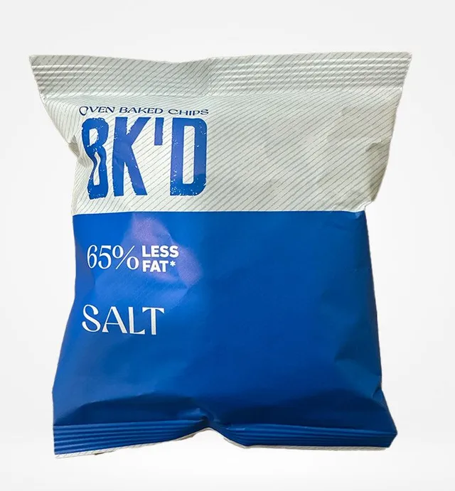 Bk'D 65% Less Fat Salt Oven Baked Chips, 34g