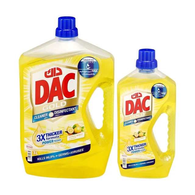 Dac Disinfectant Gold Multi-Purpose Cleaner 3X Formula Citrus, 3L +1L
