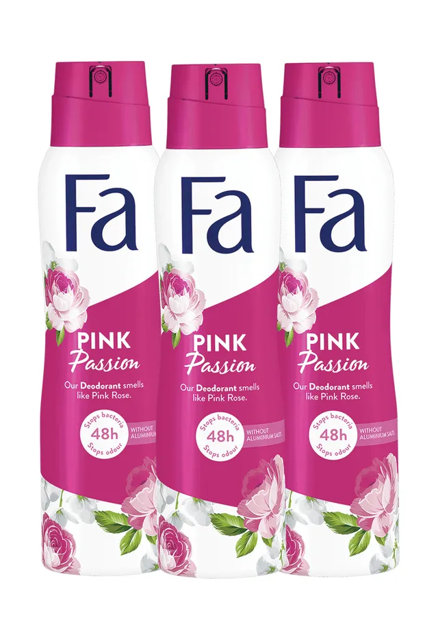 Fa Pink Passion Deodorant Spray, 3x150ml