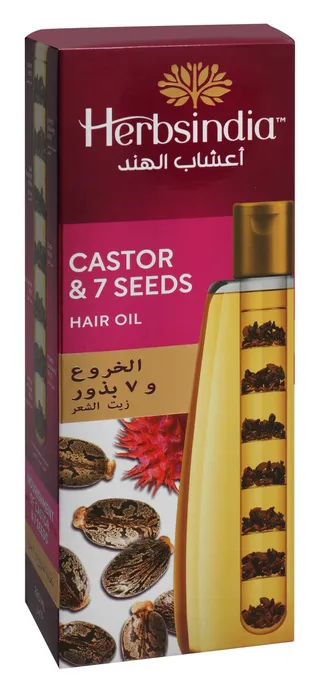 Herbsindia Thickening & Softening Castor & 7 Seed Hair Oil - parabens free, silicones free, sulphates free, 280ml