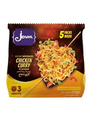جنان نودلز بنكهة كاري الدجاج، 5x75g