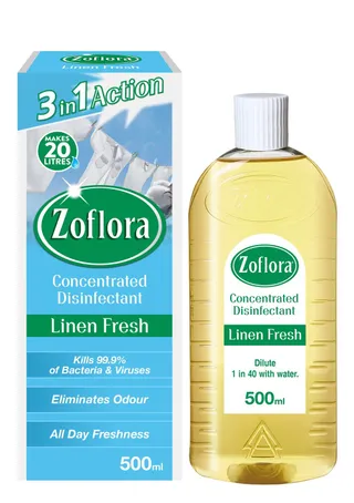 Zoflora Multipurpose Concentrated Disinfectant, Linen Fresh, Anti-Bacterial All Surfaces Liquid, 500ml