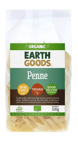 Earth Goods Organic Penne Pasta, 500g