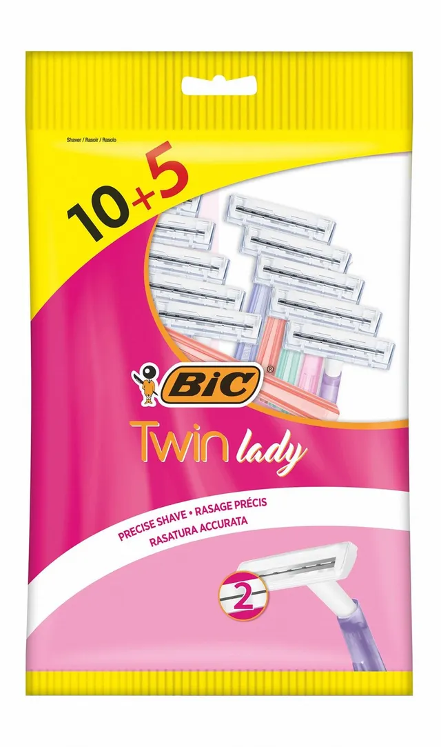 Bic Twin Lady Razors Pouch, 10+5 Pieces