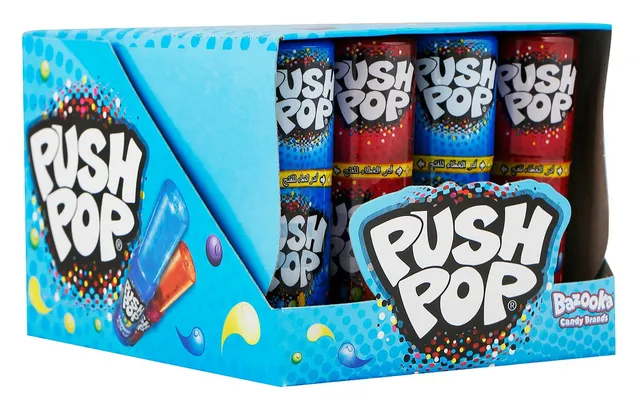 Bazooka Push Pop Candy Blue Raspberry 15 g