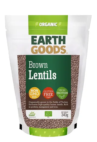 Earth Goods Organic Brown lentils 340g