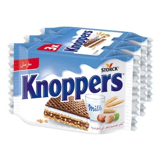 Storck Knoppers Crispy Milk Hazelnut Wafers, 3x25g