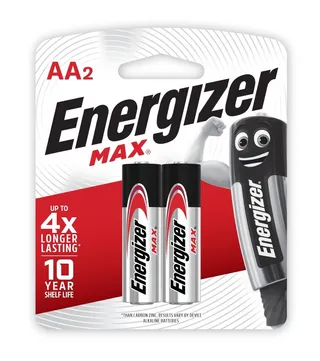 Energizer Max AA Alkaline Battery, 2 Pieces