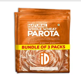ID Frozen Natural Whole Wheat Parota Value Pack, 3x400g