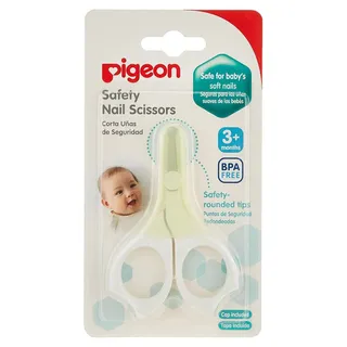 Pigeon Round Tip Baby Nail Scissors with Cap (3+ Months), 1 Piece
