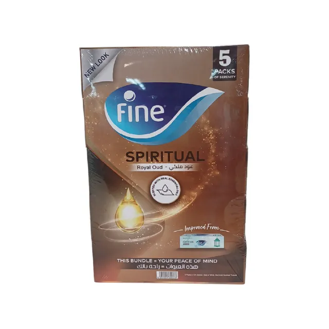 Fine Wellness Scents Spiritual White Sterilized Tissues Silver Oud Scent 2ply, 5 Pieces