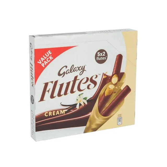 Galaxy Flutes Cream Wafer Roll Value Pack, 5x22.5g
