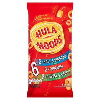Hula Hoops Assorted Flavours Potato Rings, 6x24g