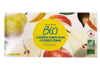 Monoprix Bio Apple And Pear Puree 12'S 90G