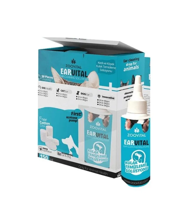 Zoovital Earvital Ear Cleaning for Cat & Dog, 150ml