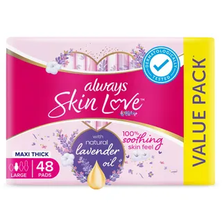 Always Total Protect Large Pads with Wings, 48 Pieces
