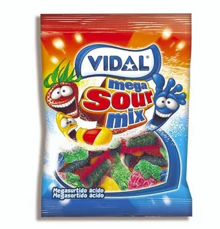 Vidal Mega Sour Mix Candy Gluten Free, 90g