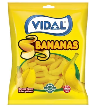 Vidal Bananas Bag Candy Gluten Free, 90g