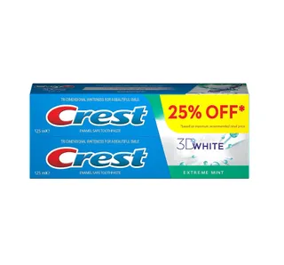 كريست 3D وايت اكستريم مينت معجون أسنان، 2x125مل