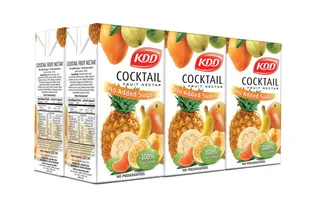 KDD Fruit Cocktail 100% Juice, No Added Sugar, 6x125ml