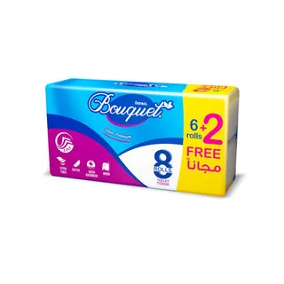 Sanita Bouquet Toilet Paper (6+2) Rolls, 3 Ply, 171 Sheets