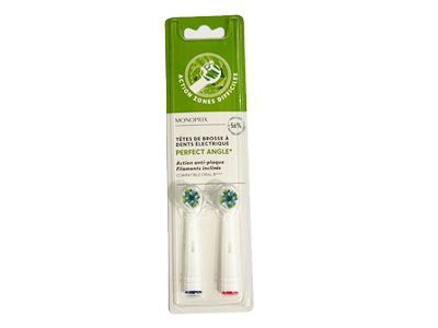 Monoprix Perfect Angle Replacement Toothbrush Heads 2'S