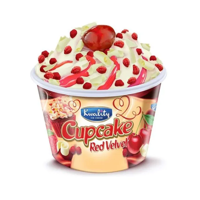 Kwality Red Velvet Cupcake Ice Cream Cup, 150ml