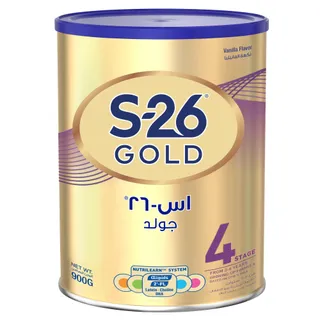 S-26 Gold Growing Up Milk Formula Vanilla Flavor with Lipids & DHA Stage 4 (3-6 Years), 900g