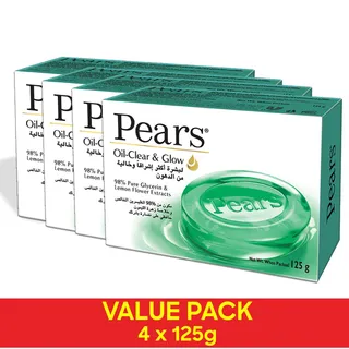 Pears Clear & Glow Soap Super Saver Pack, 4x125g