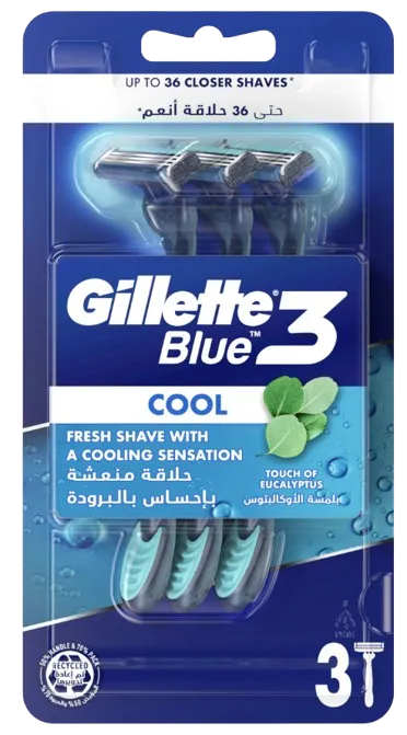 جيليت شفرات حلاقة بلو 3 كول، 3 قطع