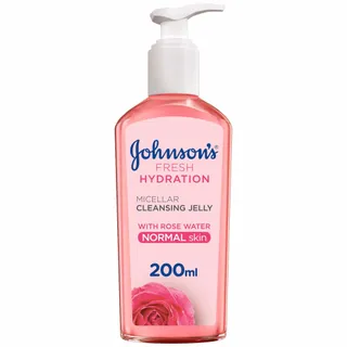 Johnson's Fresh Hydration Micellar Cleansing Jelly with Rose Water for Normal Skin, 200ml