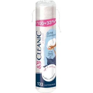 Cleanic Soft & Comfort Cotton Pads, 133 Pads