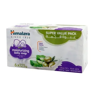 هيمالايا صابون أطفال مرطب بالزيتون والصبار والحليب، 6x125g