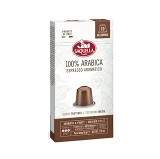 Saquella Caffe 100% Arabica Espresso Aromatico Coffee, 10 Capsules, 50g