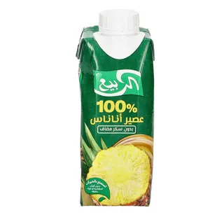 Al Rabie 100% Pineapple Juice - No Added Sugar, 330ml