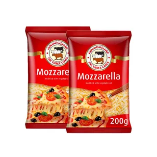 The Three Cows Shredded Mozzarella Cheese, 2x200g