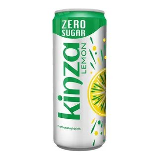 Kinza Zero Sugar Lemon Soft Drink Can, 250ml