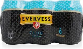 Evervess Club Soda Can, 6x300ml