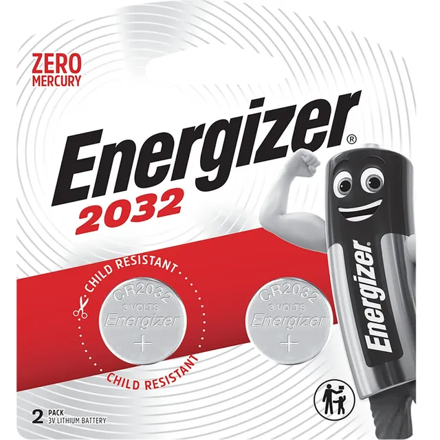 Energizer 2032 Lithium Coin batteries, Pack of 2