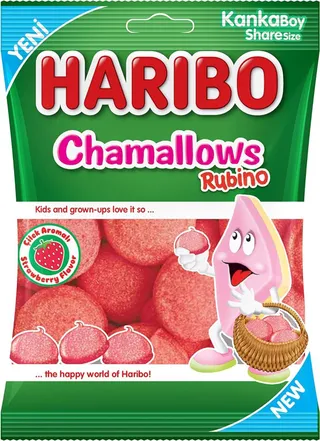 Haribo Chamallows Marshmallow Candies Strawberry Flavor, 70g