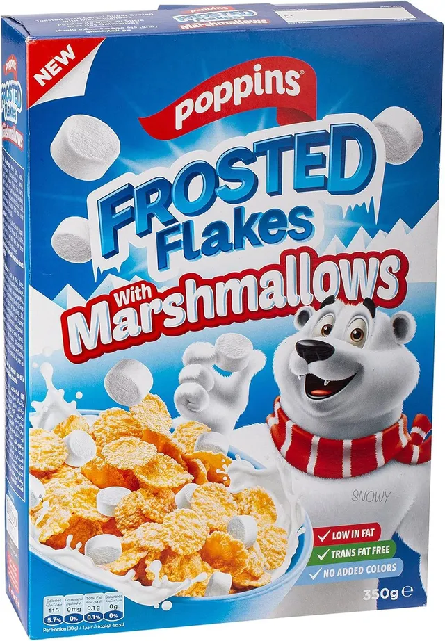 Poppins Frosted Flakes with Marshmallows, 350g