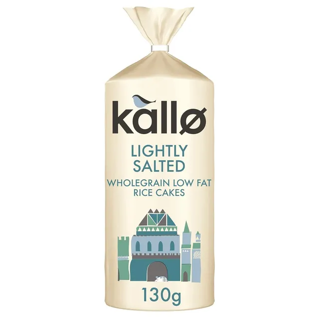 Kallo Lightly Salted Low Fat Wholegrain Rice Cakes, 130g