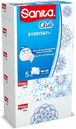 Sanita Club Facial Tissues 2ply, 5x170 tissues