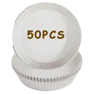 Round Fryer Paper Liner - Medium White, 50 Pieces