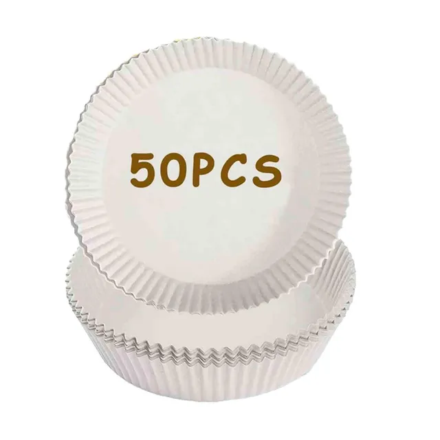 Round Fryer Paper Liner - Small White, 50 Pieces