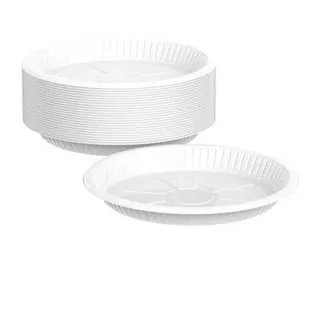 Watania Round Plastic Plates No.26, 50 Pieces